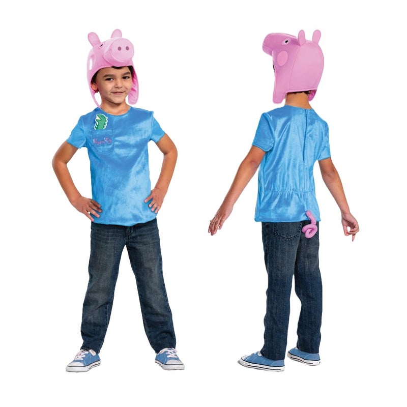 Disguise George Pig Costume for Boys, Official Nick Jr Character Top and Hat, Classic Toddler Size Medium (3T-4T) - Image 1